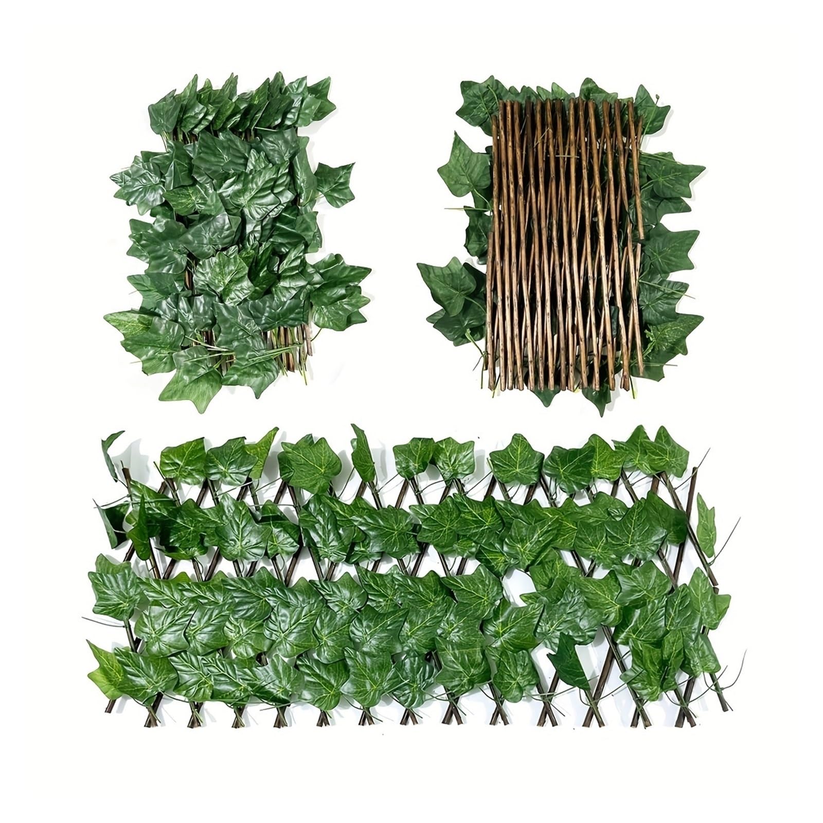 Luoaxinn One Color Expandable Trellis Fake Ivy Vine Retractable Fence 1 Sheet