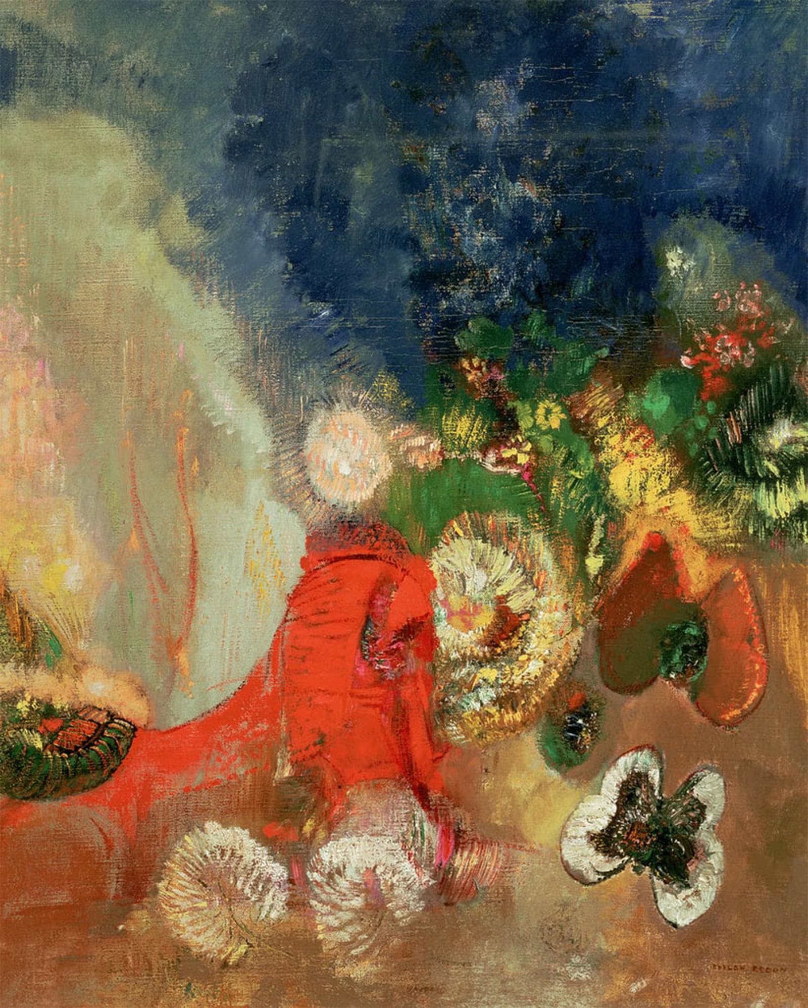 ARTXLXXBN Famous Print Painting Colorful Art Print the Red Sphinx by Odilon Redon Canvas Art Decorations for Home Decor 60x90cm