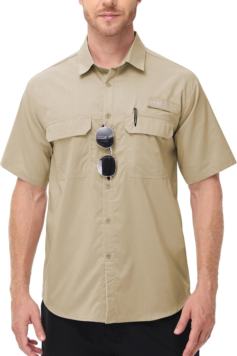 Satankud Fishing Shirts for Men Short Sleeve Sun Protection Cooling Hiking Shirt for Travel Safari Camping Work - Image 6