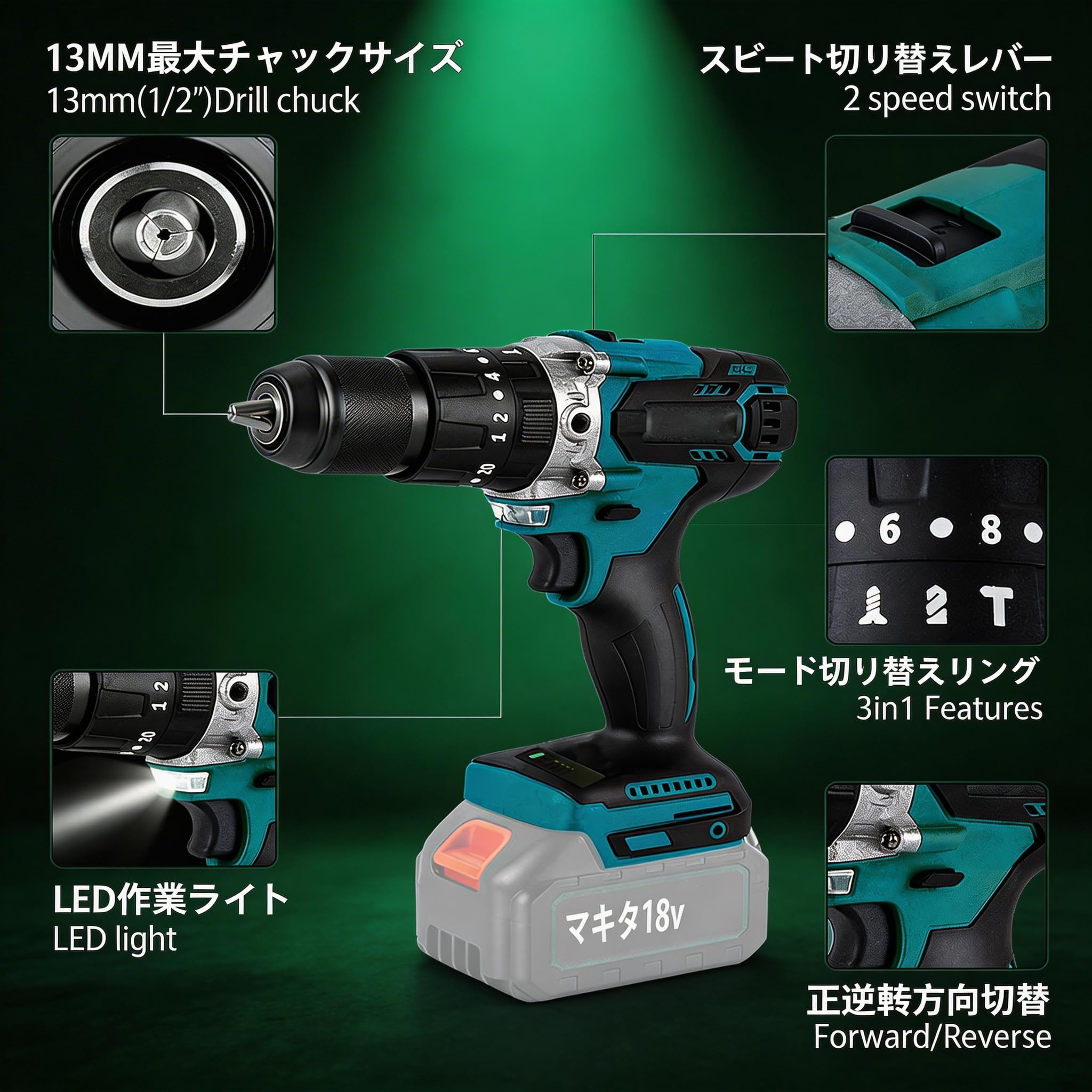 ss5826 電池ドライバードリル マキタ 6012HD DC9.6V 充電式 電動ドリル