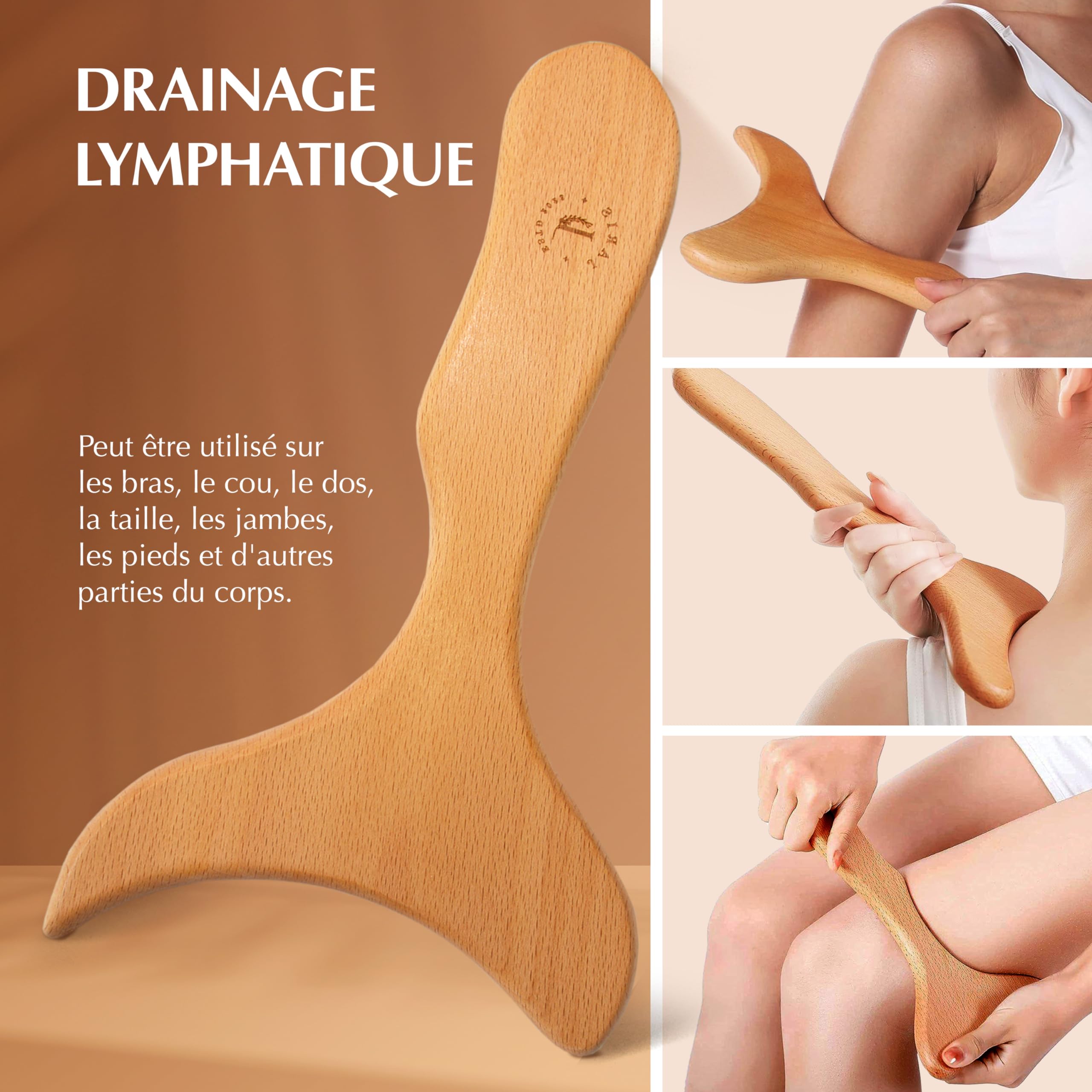 JARIS - Maderotherapie- Kit Professionnel Maderothérapie Corps | Abdomen et Cellulite | Kit Complet avec Instructions QR Écologiques | Maderothérapie pour Massages
