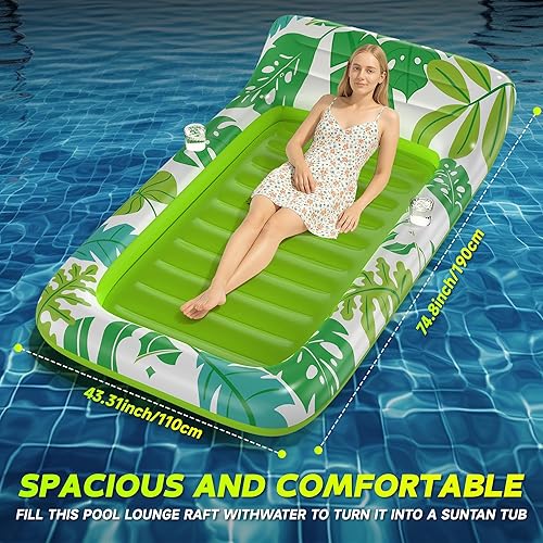 Miniatura 6 de Flotadores inflables de piscina para adultos, sillas flotantes con portavasos, flotadores de piscina resistentes para diversión acuática de verano,