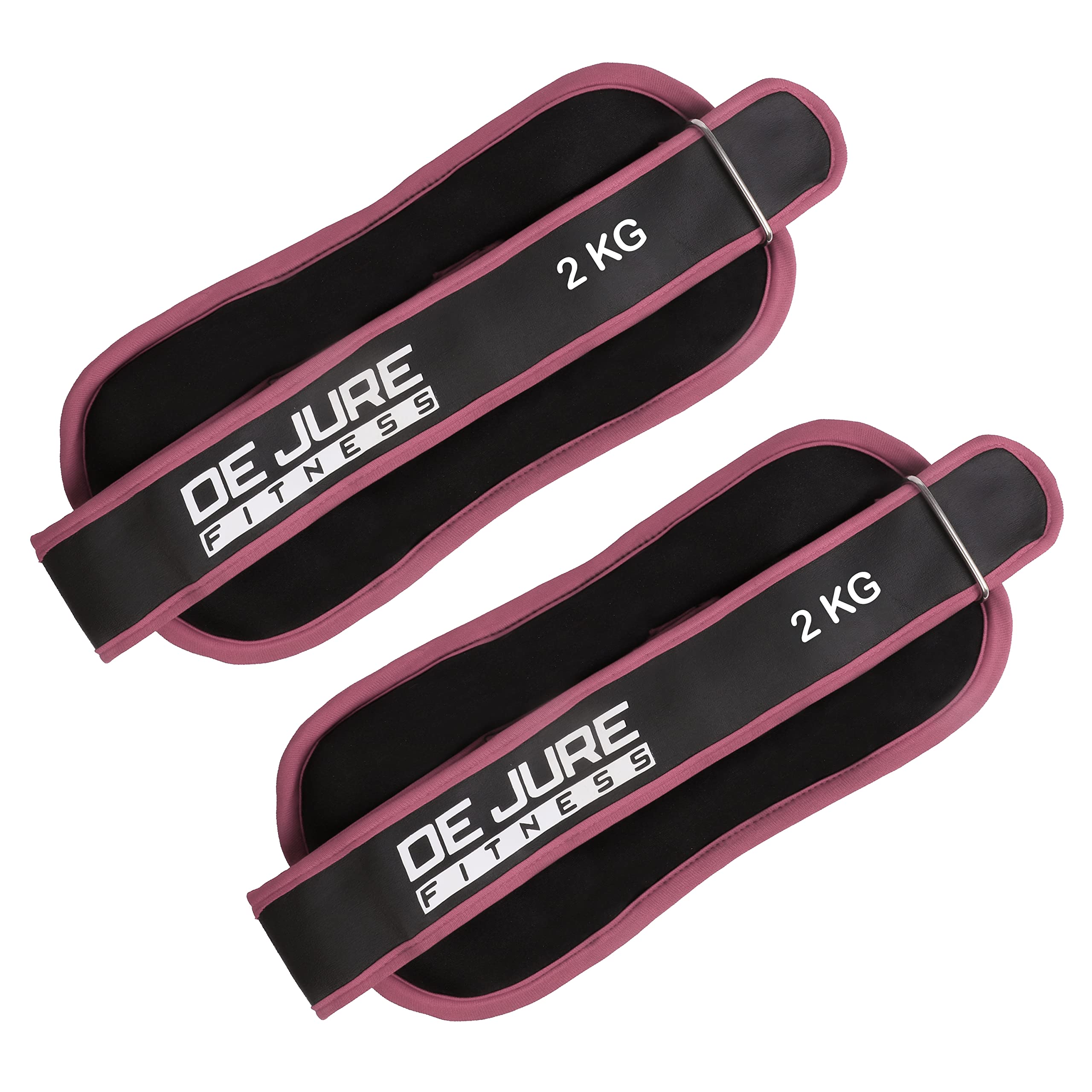 DE JURE FITNESS Ankle Weight/Wrist Weight Pink Black 2KG Pair (2kgX2pcs)
