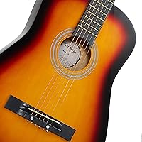 Vista 2 de Ashthorpe - Paquete de guitarra acústica para principiantes de 38 pulgadas (Sunburst), kit básico de iniciación con bolsa, cuerdas, correa
