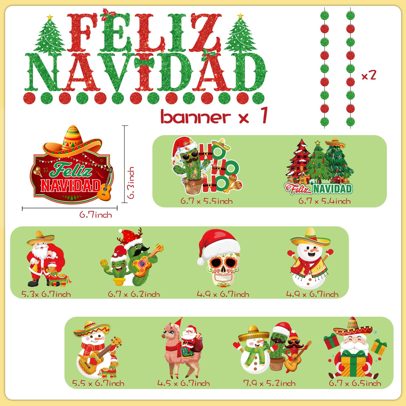 Feliz Navidad Banner – Mexikanische Weihnachtsdekoration Für Tür, Veranda & Party, Bunt & Fröhlich