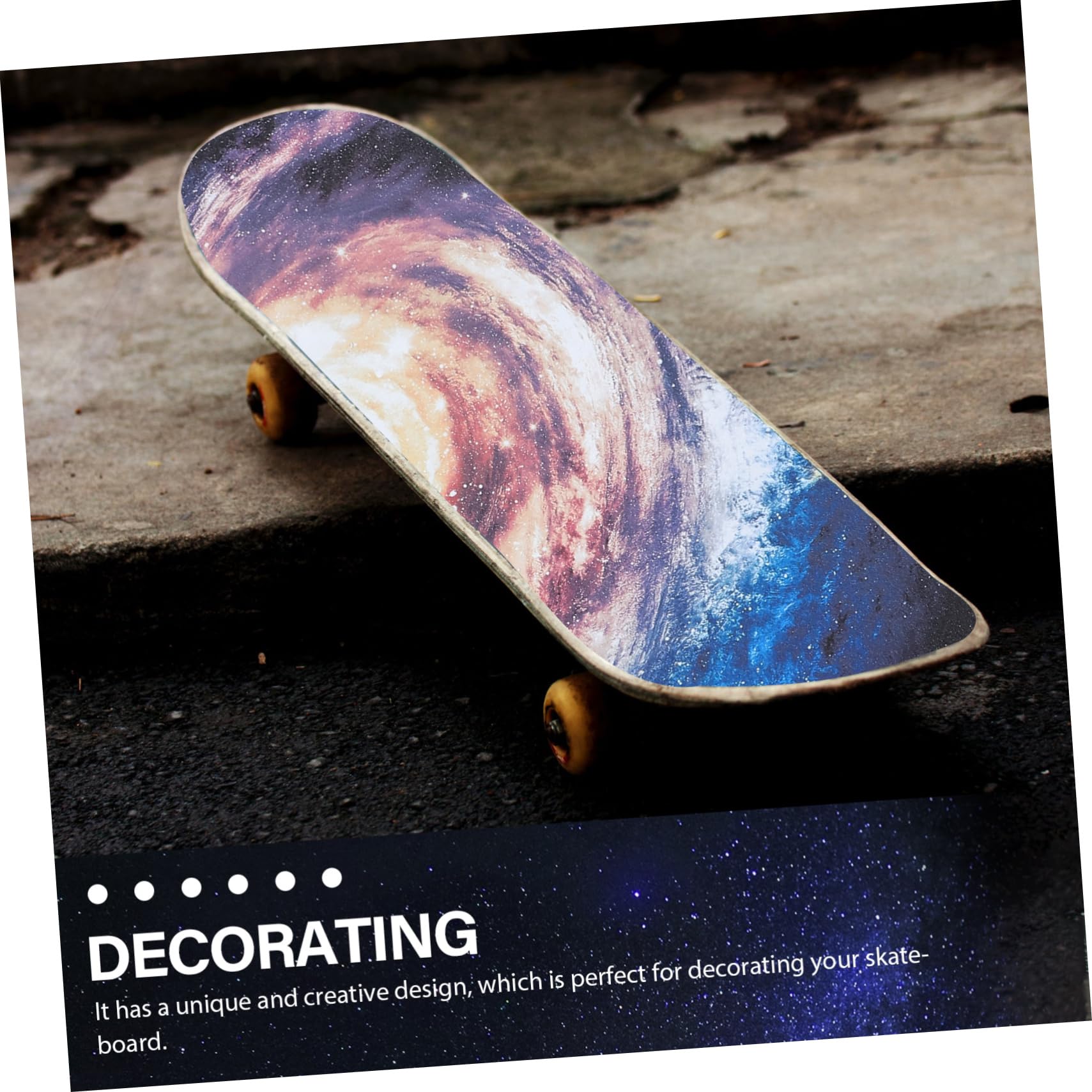 Kisangel 2 Pièces Four Wheel Skateboard Sandpaper Grip Tape Sheet Durable Slip Easy To Apply And Remove For And Skateboards