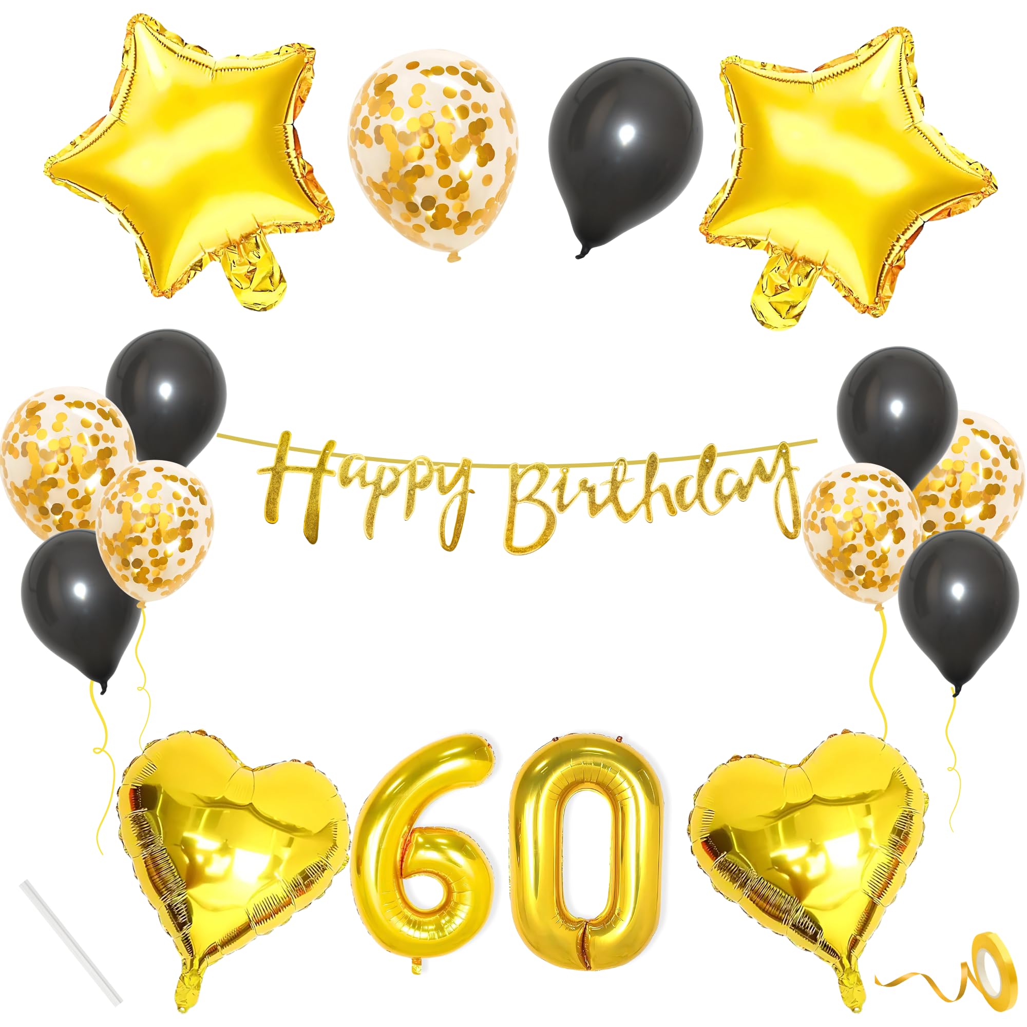 60th Birthday · Gold, Black