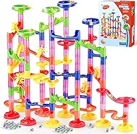 Vista 1 de Gifts2U Marble Run Toy, 130Pcs Educational Construction Maze Block Toy Set with Glass Marbles for Kids and Parent-Child Game