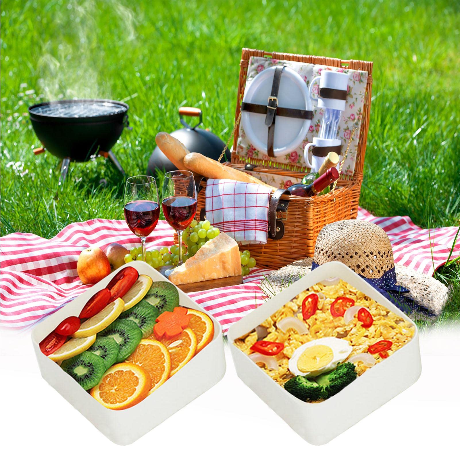 Amazon.co.jp: カトラリー付き2段弁当箱 - 仕事用の漏れ防止ランチ