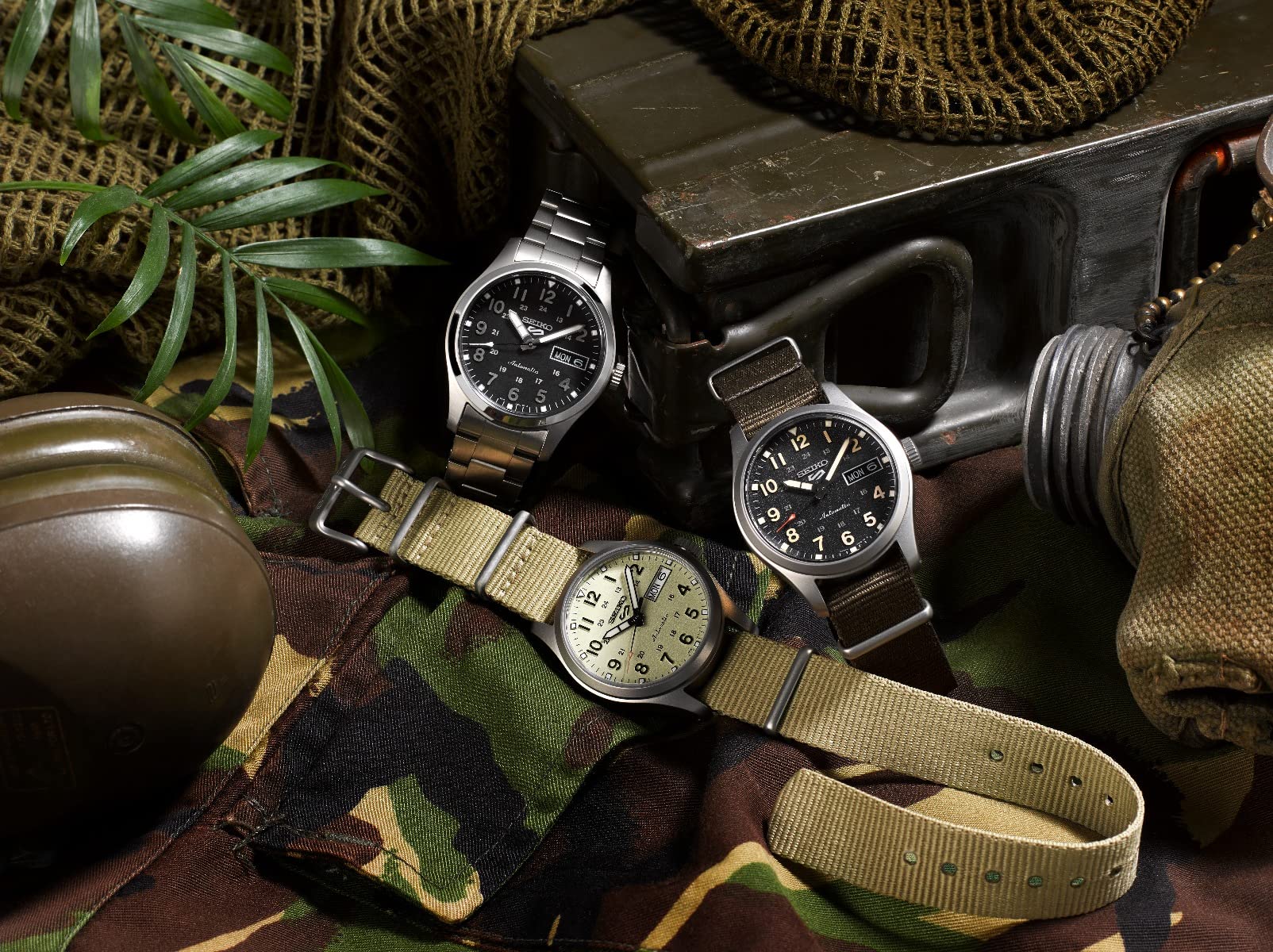 Seiko 5 'Kit del Desierto' mediocampo Estilo Deportivo SRPJ83K1