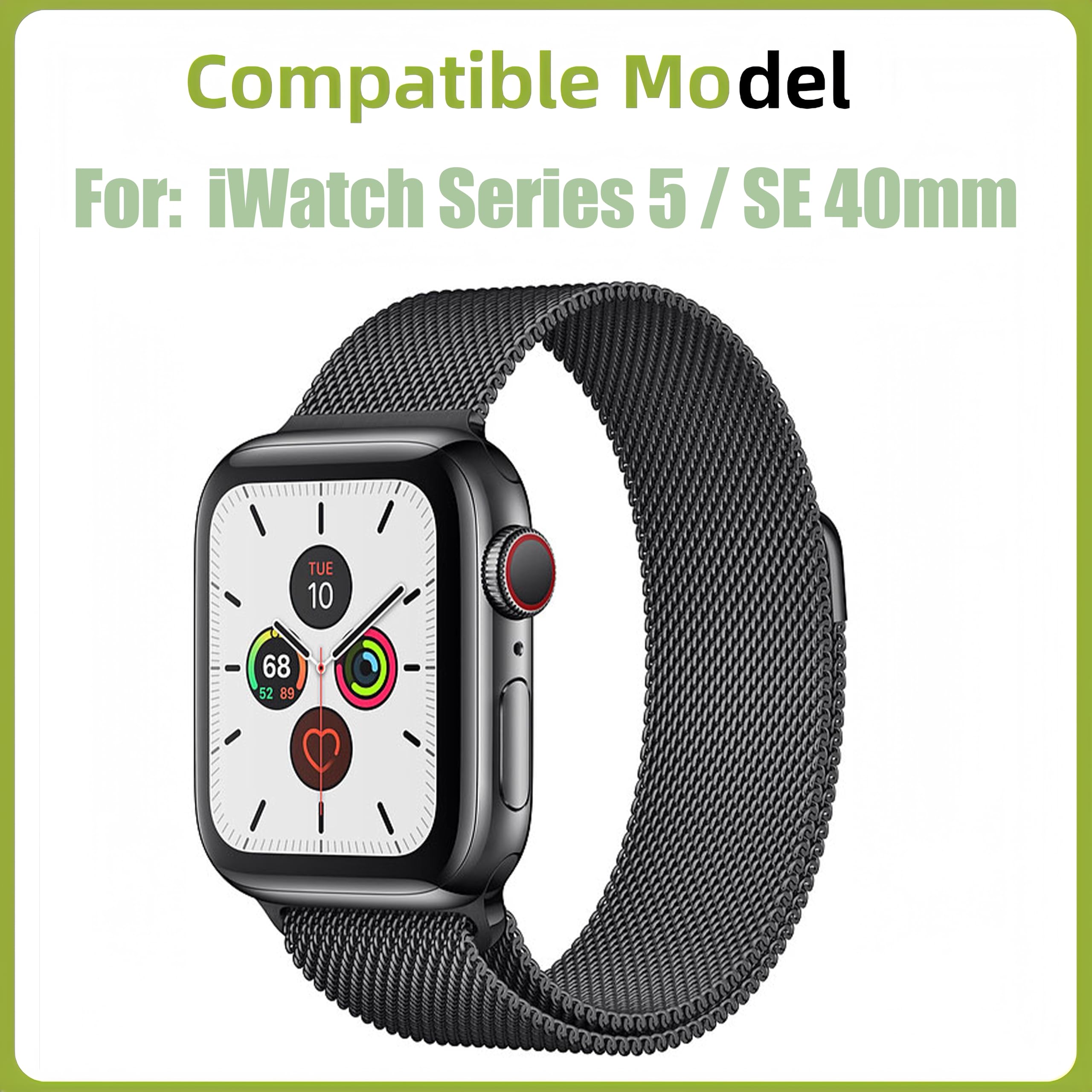 Pour Apple Watch Series 5 & SE 40 mm [avec fonction tactile] Kit de réparation d'écran en verre avant [avec colle OCA] [pas d'écran LCD] avec jeu d'outils