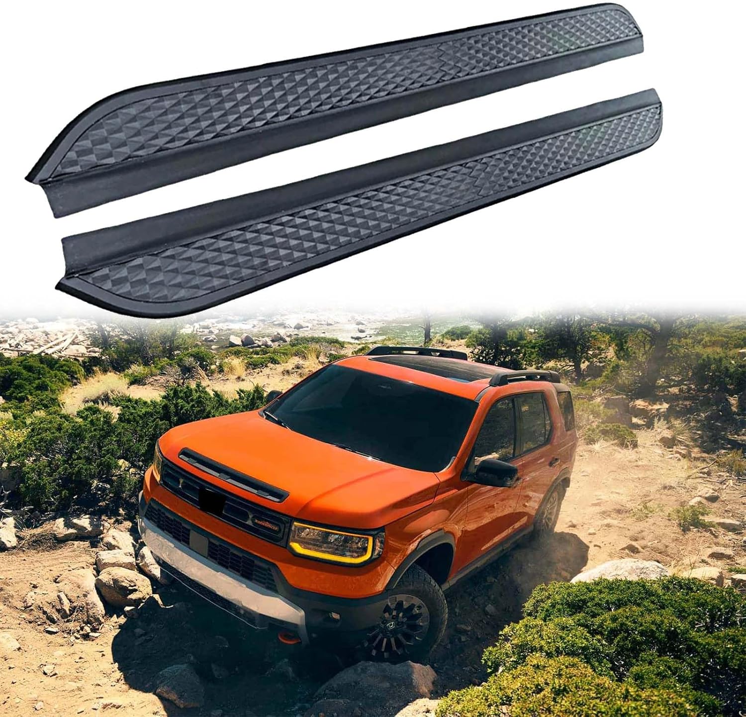 2Pcs Aluminum Running Boards Fit for Honda Passport 2026 Fixed Nerf Bars Side Steps with Brackets (12)