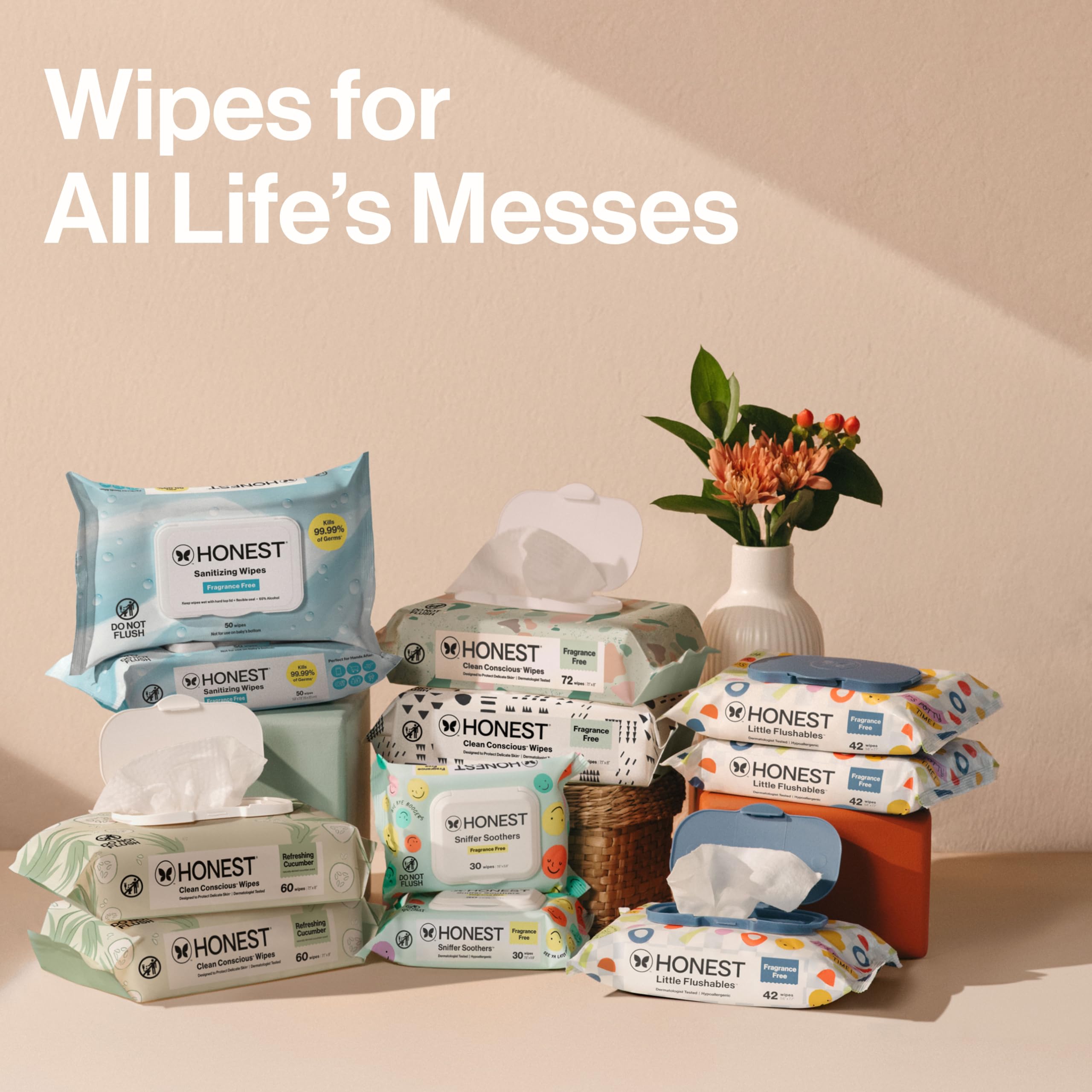 Lot de 288 lingettes pour bébé Motif géométrique
