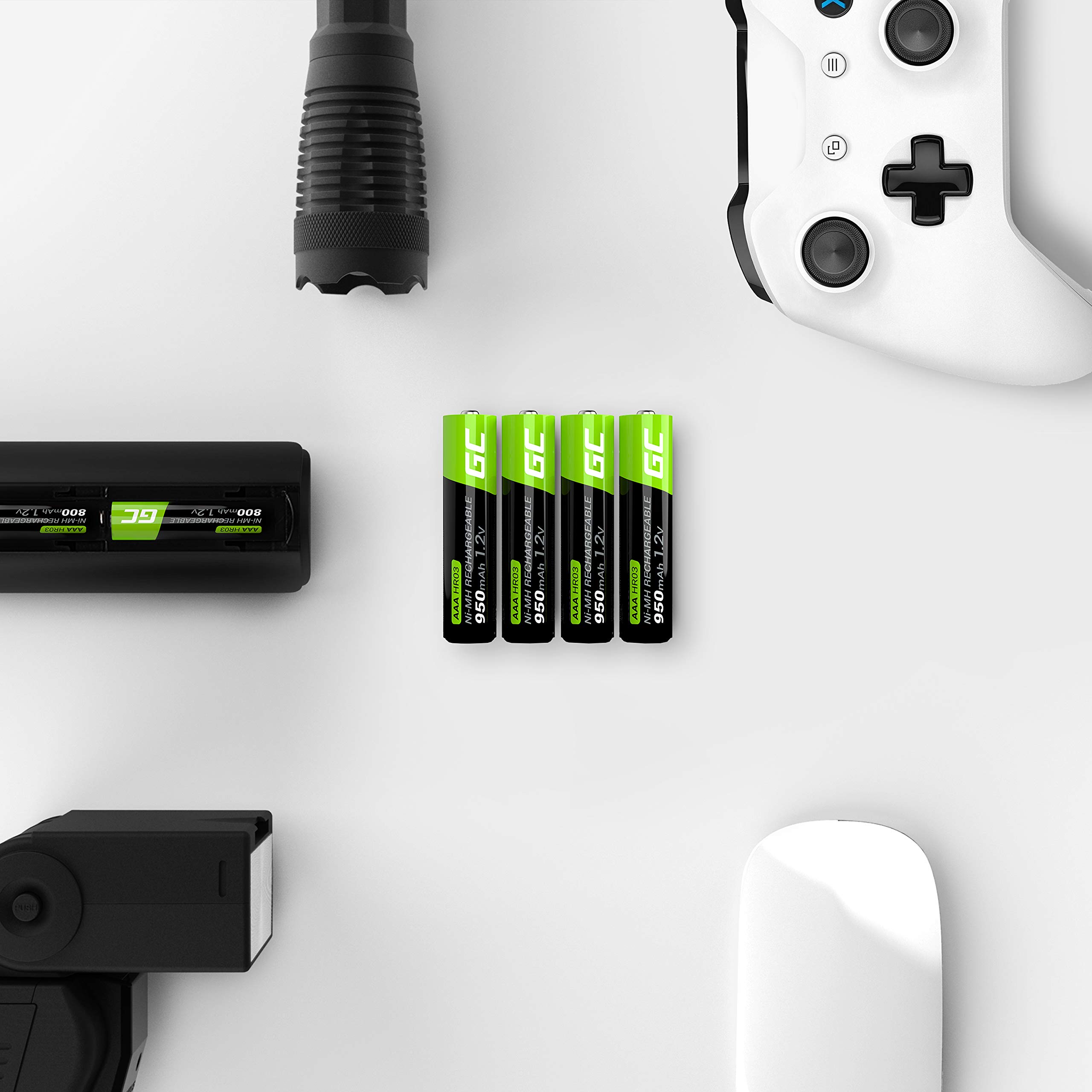 GREEN CELL Baterías Recargables 950mAh 1.2V [Juego de 4 Piezas] Pilas Recargables AAA Ni-MH Baja Autodescarga Precarga Alta Capacidad HR3, Recargable Precargadas — view 6