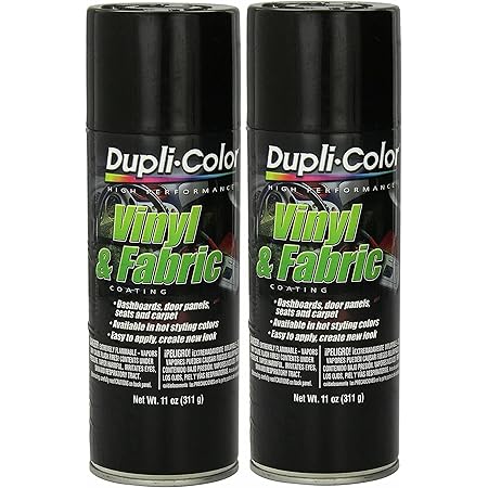 Dupli-Color HVP104 Gloss Black Vinyl & Fabric Coating 11 oz. Aerosol (2 Pack)