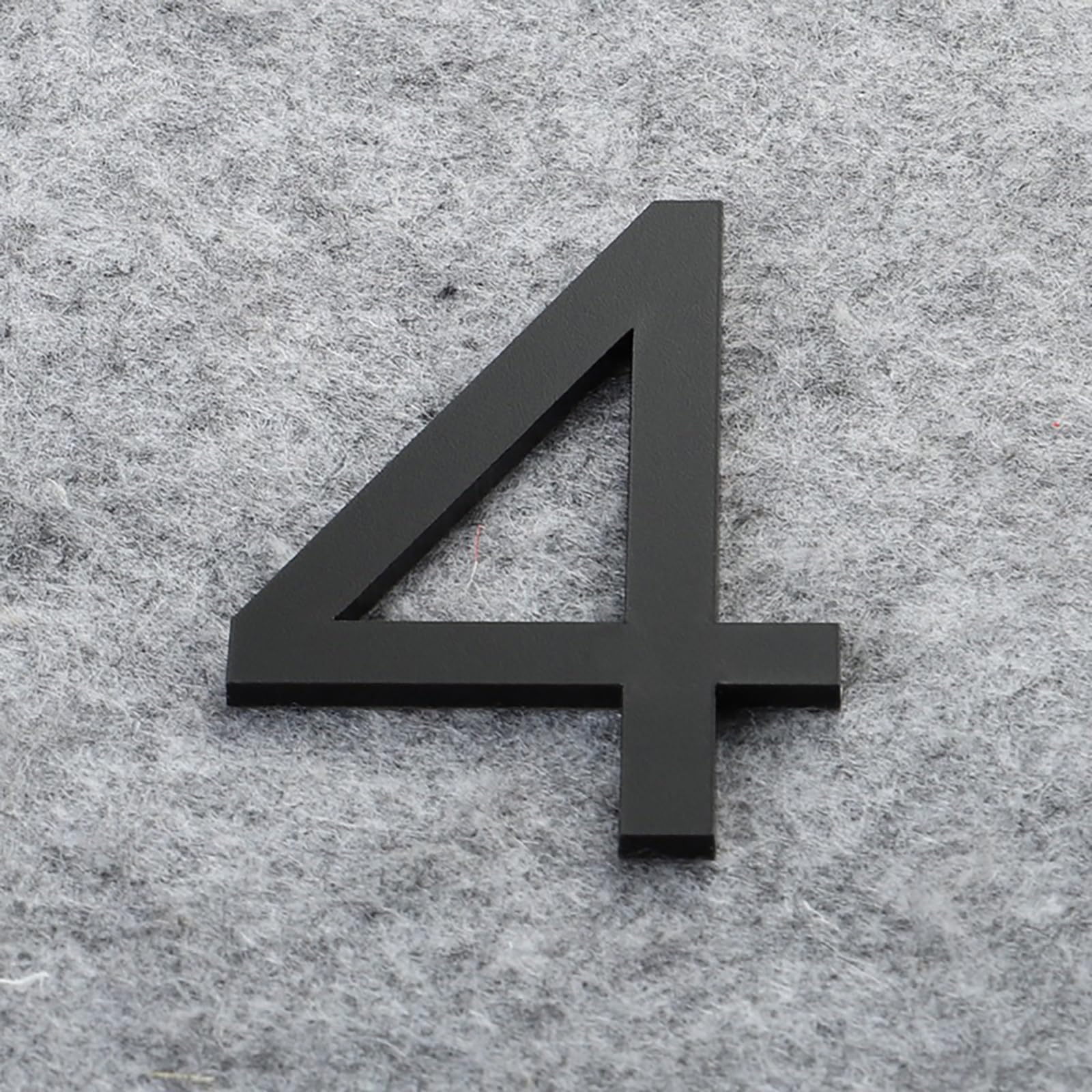 Self Adhesive House Numbers Stickers 2/3/4 Inch Modern Acrylic Door Number Gold/Silver/Black/White Address Mailbox Sign, for Wall Decor Hotel Apartment Cafe Room Yard Office Garden Street(Black 4,4In)