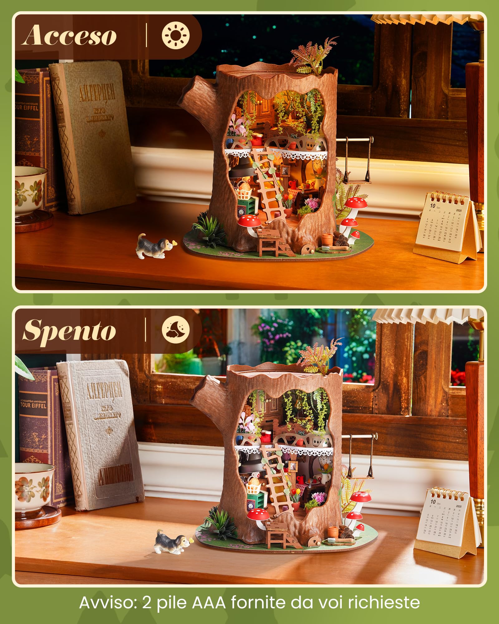 Rolife Miniature Casa sull'albero da favola, 275 pezzi Kit Casa in Miniatura DIY, Modellismo da Costruire Adulti Casa delle Bambole in Legno Puzzle 3D per Adolescenti Regalo calmante para decoración