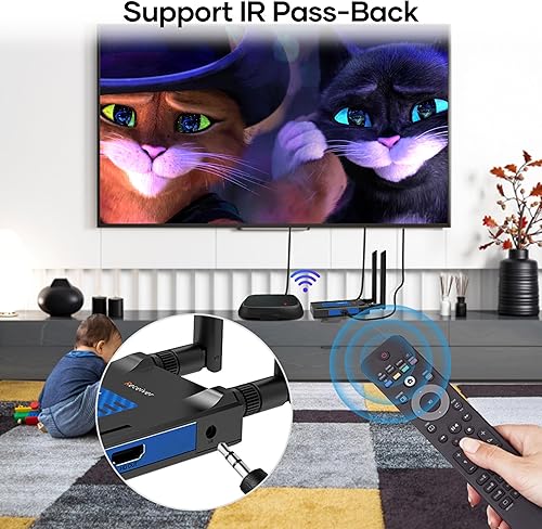 Miniatura 4 de Transmisor y receptor HDMI inalámbrico, 2.45G soporta rango de 1080P hasta 820ft transmisor de video inalámbrico para TV con LoopOut y soporte IR