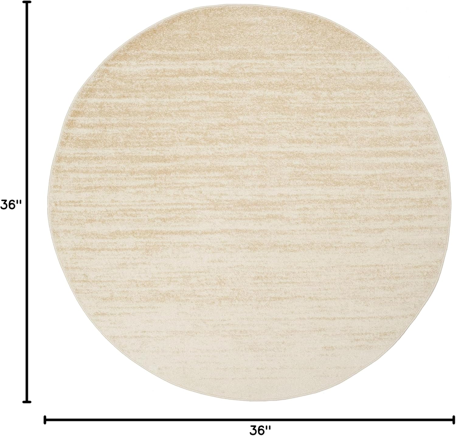 SAFAVIEH Adirondack Collection Area Rug - 3' Round, Champagne & Cream, Modern Ombre Design, Non Shedding & Easy to Clean, Ideal for Living Room, Bedroom, Office, Dining Space (ADR113W)