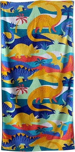 Miniatura 6 de Mainstays - Toalla de playa de terciopelo, extraterrestres, multicolor, 28 x 60 pulgadas (Multi Dino)