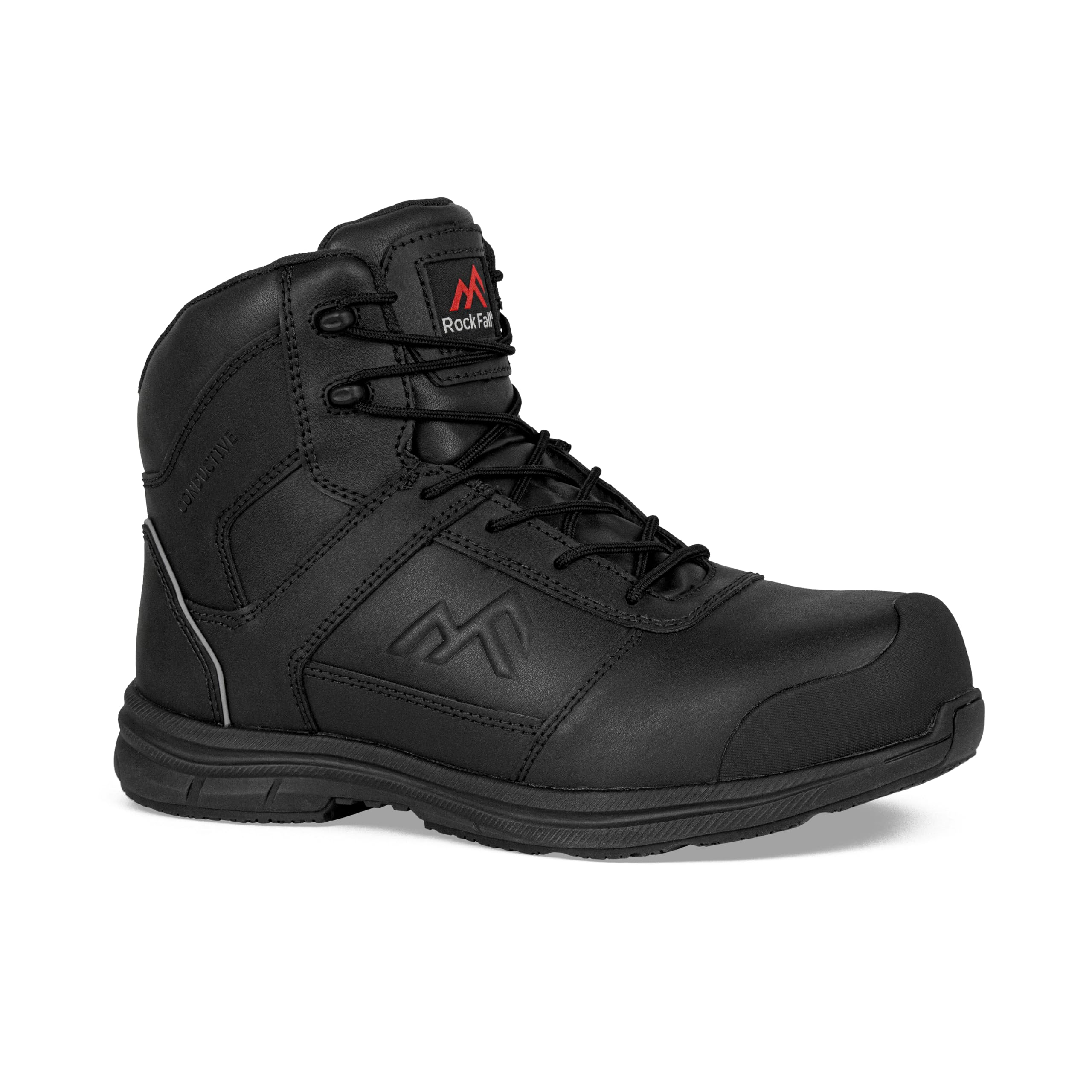Rock Fall Dolomite Safety Boot FibreGlass Toe Cap Safety Boot Black Unisex, Waterproof and BOA Dial Lacing Safety Boots, SRC Slip Rated Work UK15