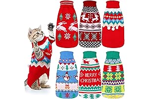 6-piece Christmas Sweater Collection for Cats