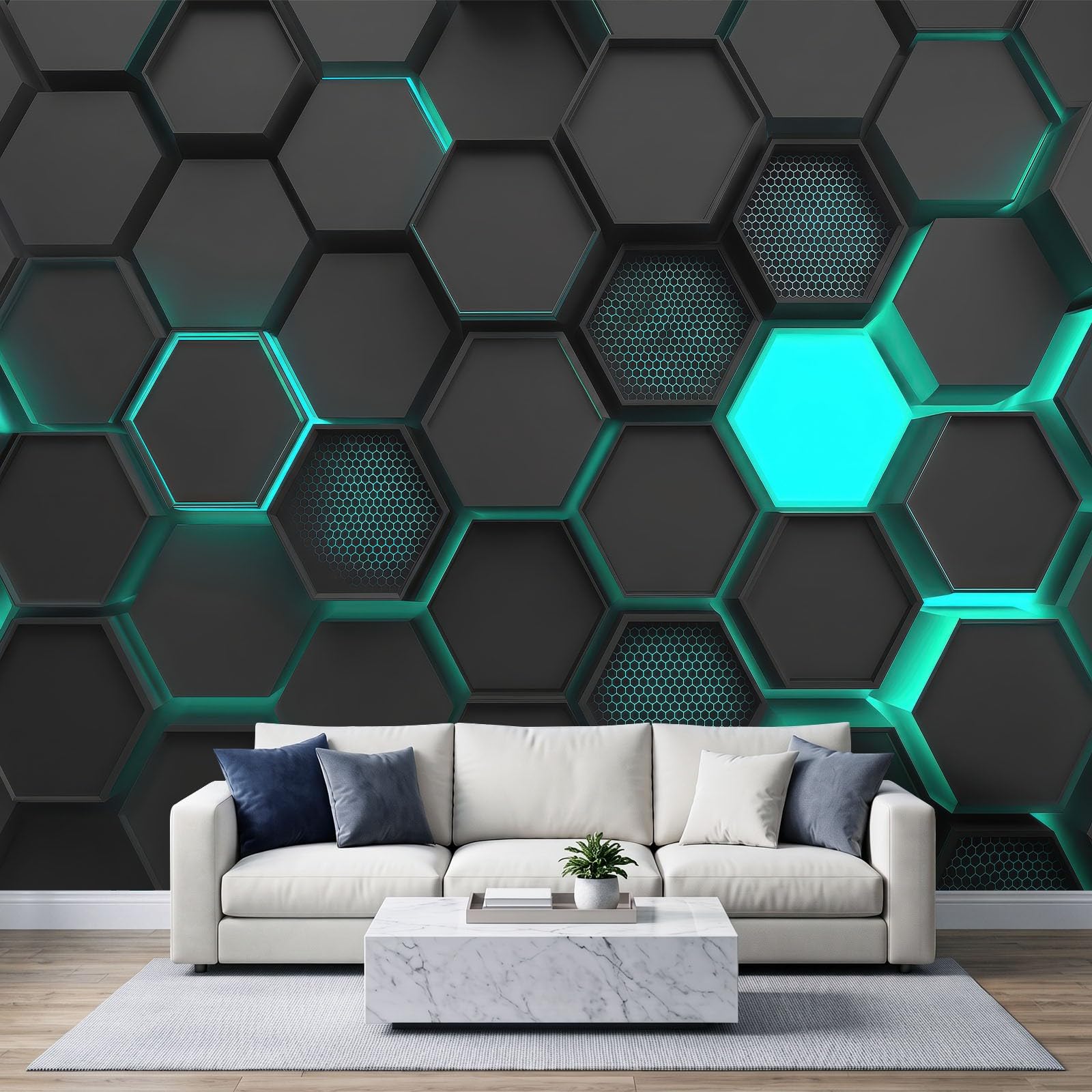 Fototapeta ścienna, 350 x 256 cm, nowoczesna geometryczna tapeta z włókniny o strukturze plastra miodu, dekoracja, fototapeta i dekoracja domu, czarna, druk artystyczny premium, dekoracja do salonu
