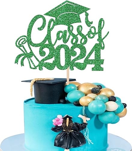 Miniatura 164 de 30 piezas 2024 de graduación 2024 decoración para cupcakes de doble cara clase de 2024, diploma 2024, felicitaciones graduadas, decoraciones