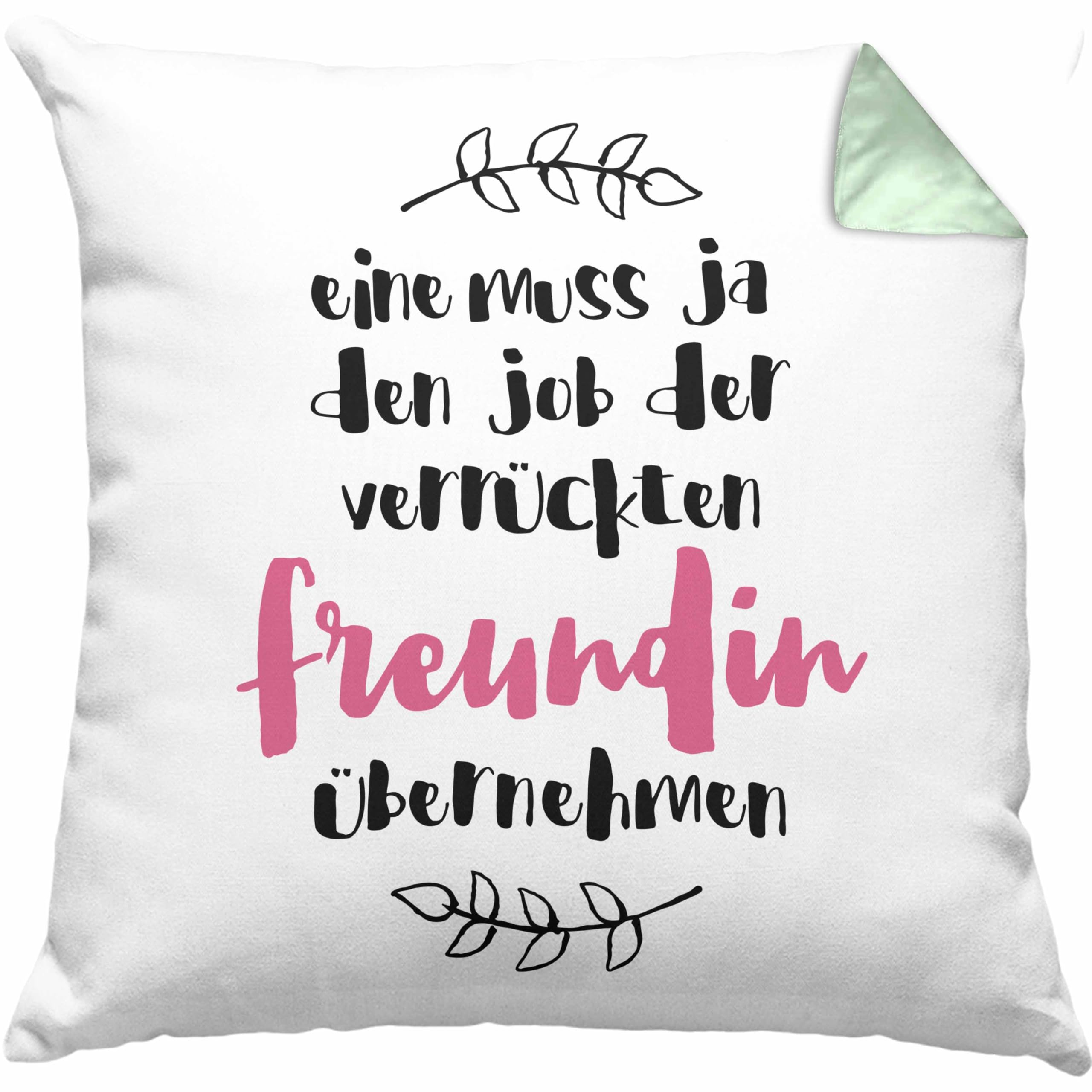 Zierkissen 40x40 Cm - Bester Freund Geschenk - Weiß Mit Witzigem Spruch