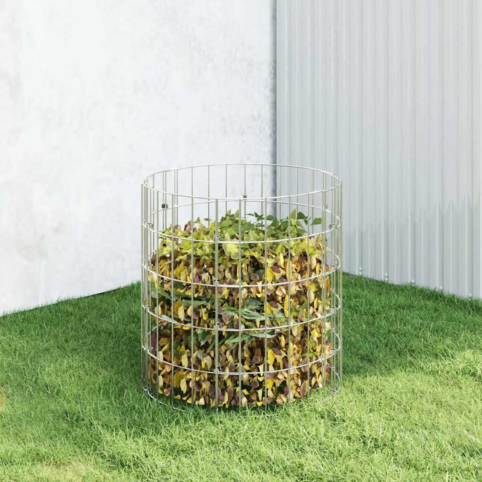 Tidyard Compostiera da Giardino in Acciaio Zincato Ø50x50 cm per Rifiuti Organici e Compostaggio 3115941