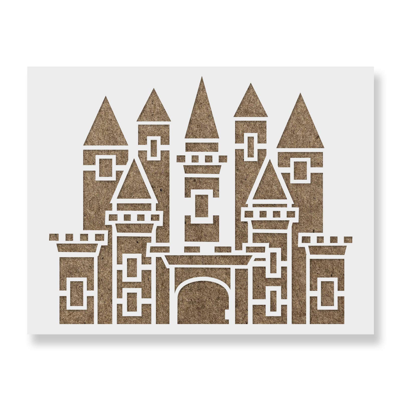 Geometric Castle Stencil - Decor Stencil, Create Stunning Accents for Interior Design, Stencil Art