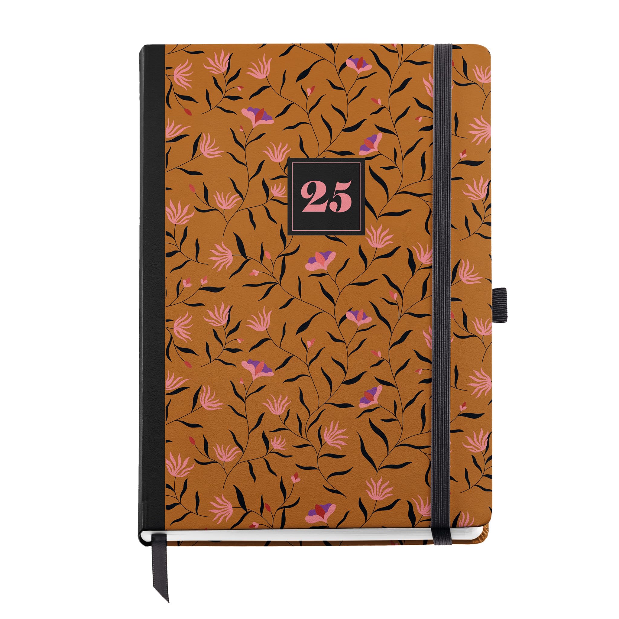 Miquelrius - 2025 Diary, 155 x 213 mm, Week to View Agenda, Laminated Cardboard Cover, Spiral, Elastic Closure, Paper 80 g/m², Spanish, English and Portuguese, Autumn