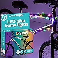 Vista 10 de Brightz CosmicBrightz - Cuerda de luz LED para marco de bicicleta, cuerda de 6.5 pies, funciona con pilas con interruptor de encendido/apagado