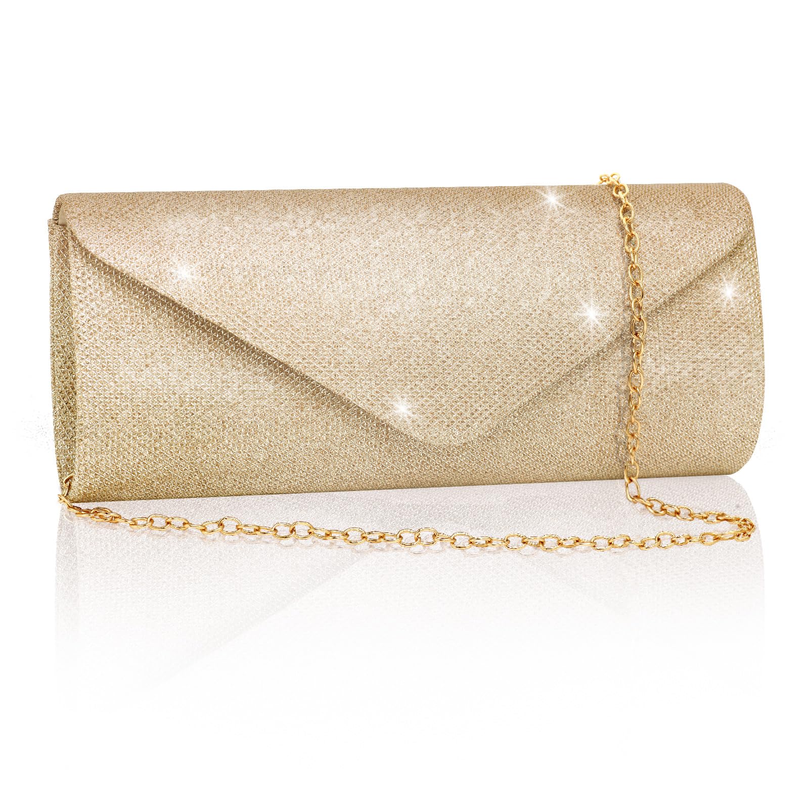 Clutch Purses for Women,Evening Bag Envelope Clutch with Detachable Chain Sparkle Elegance