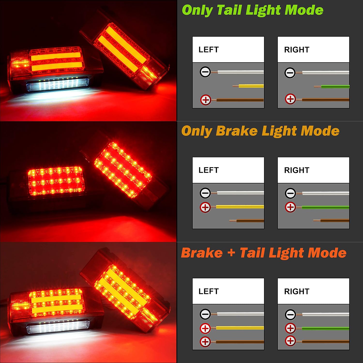 Wellmax LED trailer lights, Led boat trailer lights submersible, 12V utility marine trailer light waterproof and DOT approved