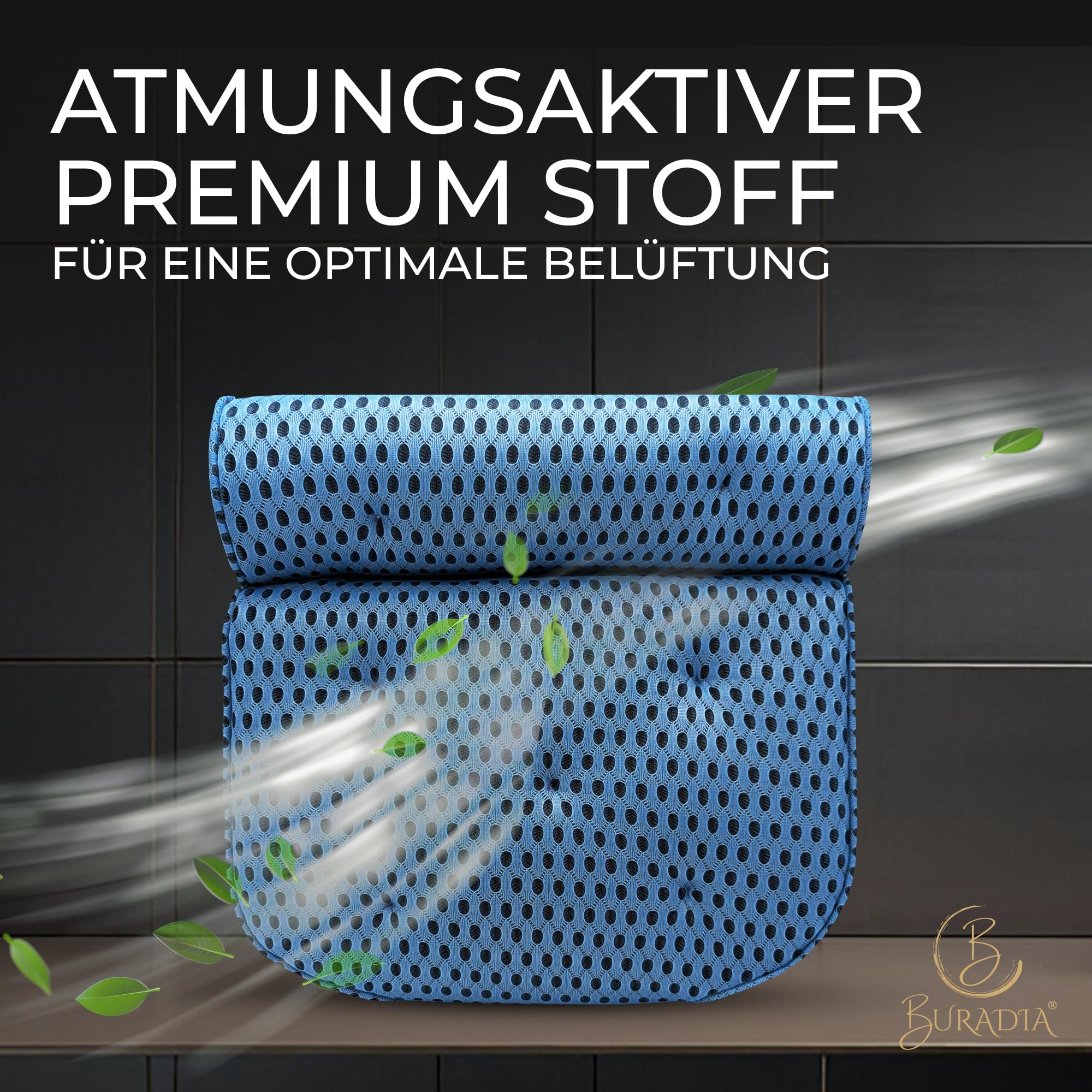 Cuscino per vasca da bagno con rete per bucato – Massimo comfort e relax con la più recente tecnologia Air Mesh – Cuscino da bagno per vasca con 7 forti ventose – Cuscino cervicale/cuscino