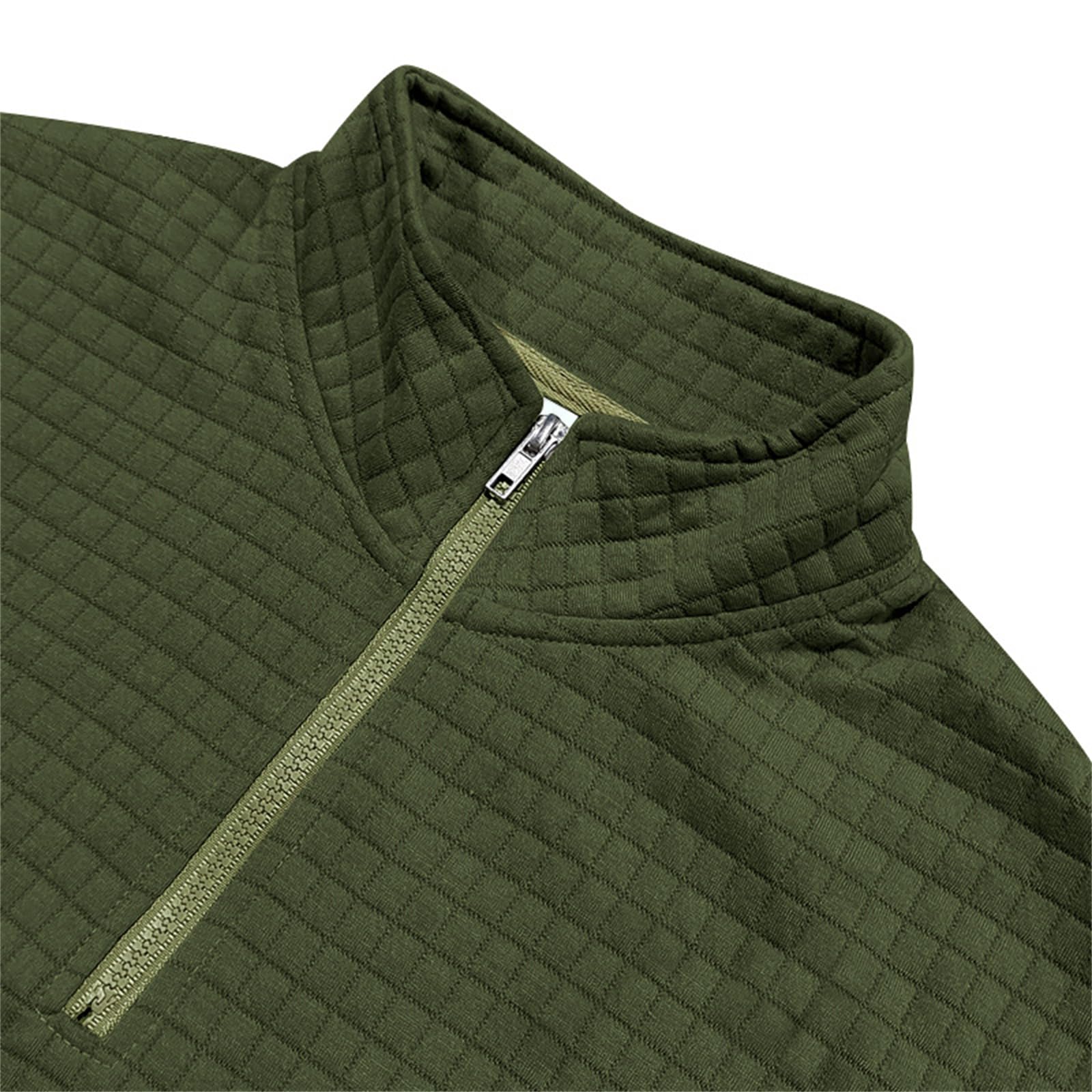 Męska bluza pikowana z zamkiem błyskawicznym 2026 stylowy casualowy sweter polo z długim rękawem