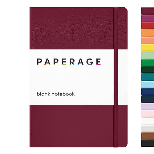 PAPERAGE Blank Journal Notebook, (Burgundy), 160 Pages, Medium 5.6 in