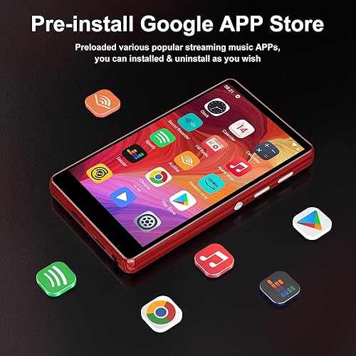 Miniatura 4 de Reproductor de música de 80 GB, reproductor MP3 MP4 con Bluetooth y WiFi con pantalla táctil IPS de 4 pulgadas, reproductor de audio digital M503