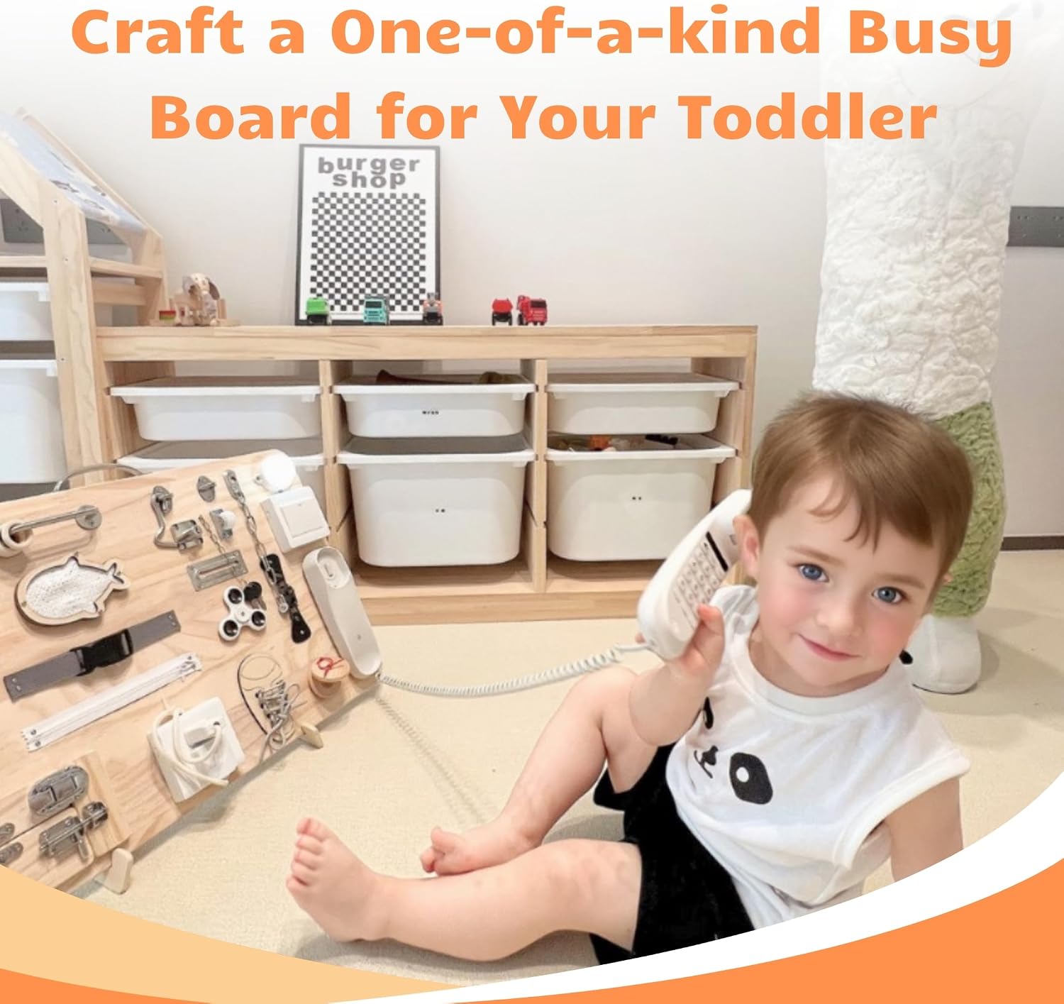 4 Pieses Busy Board DIY Accessories for Toddlers - Sensory Board Light Parts - Socket with Plug - Switch-LED Puck Light-Timer- Montessori l Toys- Early Development Items