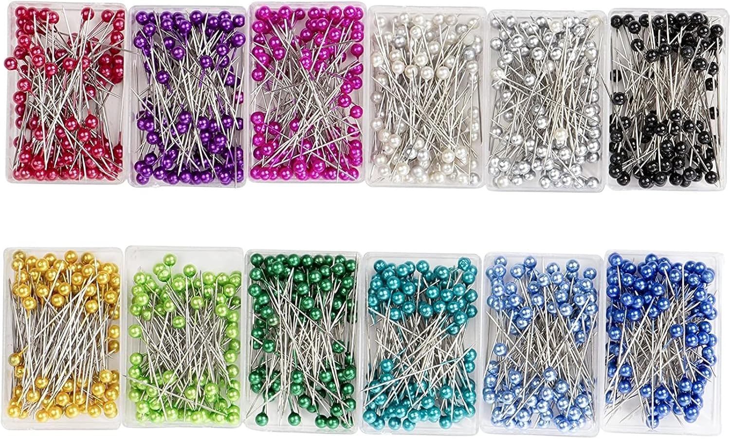 1200 Pieces Sewing Pins for Fabric with Colored Ball Head, 1.5 inch Straight Quilting Pin for Dressmaker (12 Colors)