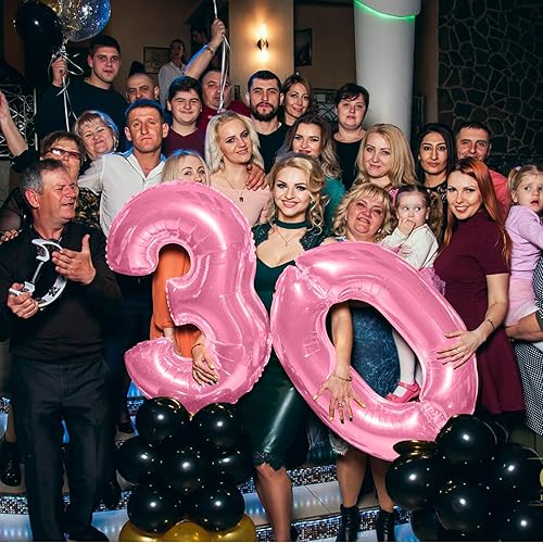 Miniatura 4 de Globos rosados de 40 pulgadas con el número 50  50 globos de corona de papel de aluminio, globos gigantes para fiesta, cumpleaños, boda, despedida