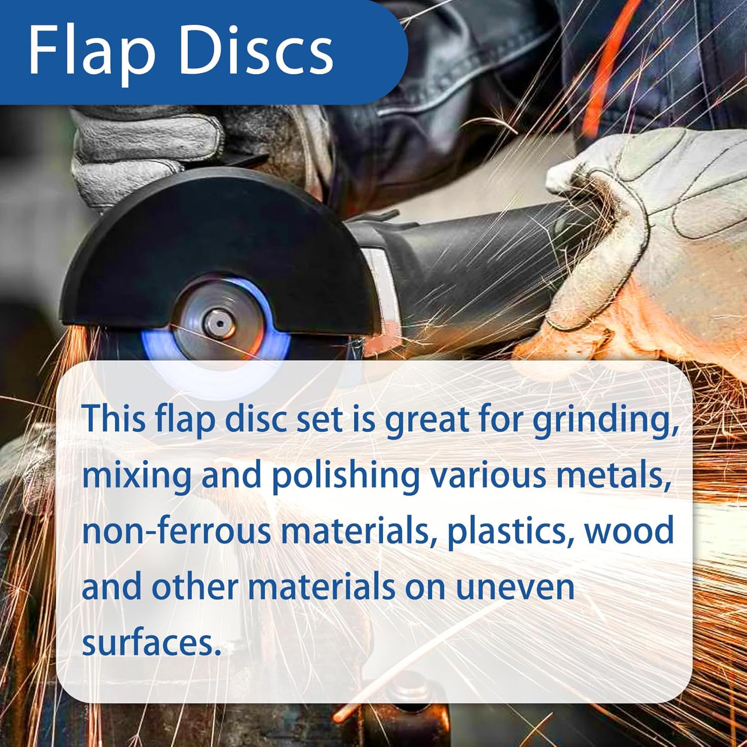 50 Pcs 4-1/2" X 7/8" 80 Grits Premium Zirconia Flap Discs Grinding Wheel Sandpaper for Grinding