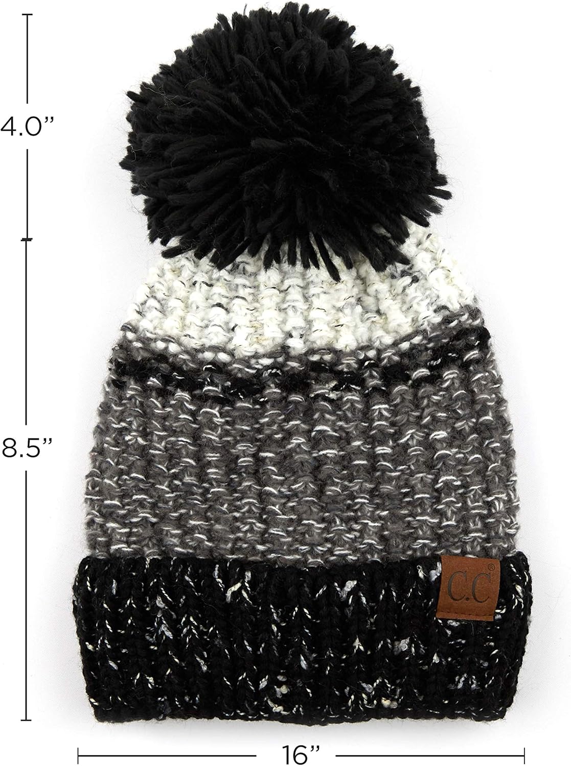 C.C Exclusives Women's Winter Seed Stitched Confetti Pom Beanie Hat (HAT-1816)(HAT-2214)(HAT-2085)(HAT-3841) - Image 3