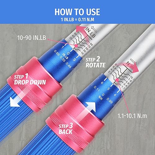 Miniatura 2 de Llave dinamométrica para bicicleta, 14, 10-90 IN.LB (1.1-10.1NM), llave dinamométrica de clic para bicicleta de carretera y montaña, estuche de