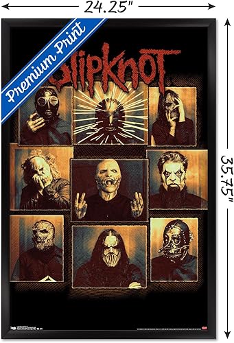 Miniatura 56 de Trends International Slipknot - Póster de pared a prueba de balas, 34 pulgadas de largo x 22.4 W, paquete de póster y clip prémium Paquete de póster