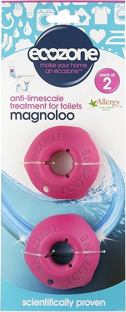 Ecozone Magnoloo Anti Limescale Treatment For Toilets, Removes & Prevents Limescale, Lasts For Up To 5 Years, AllergyUK Certified, Vegan, Cruelty Free - Pack of 2