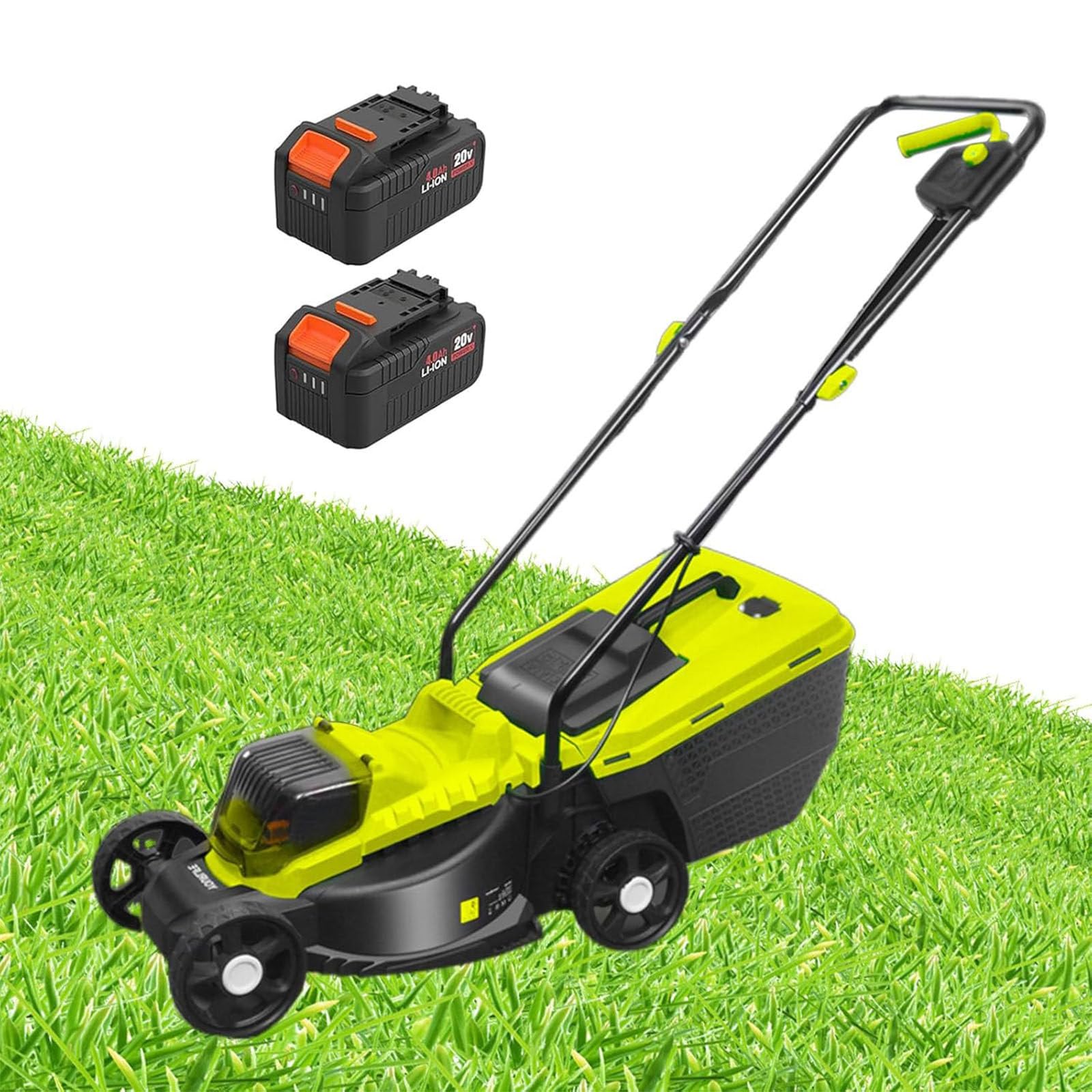 Tosaerba a Spinta, con Regolazione della profondità a 3 Posizioni, Sacco di Raccolta Rimovibile, Chiusura Rapida, Mantiene Il Prato Sano, per Prati e Giardino, Verde