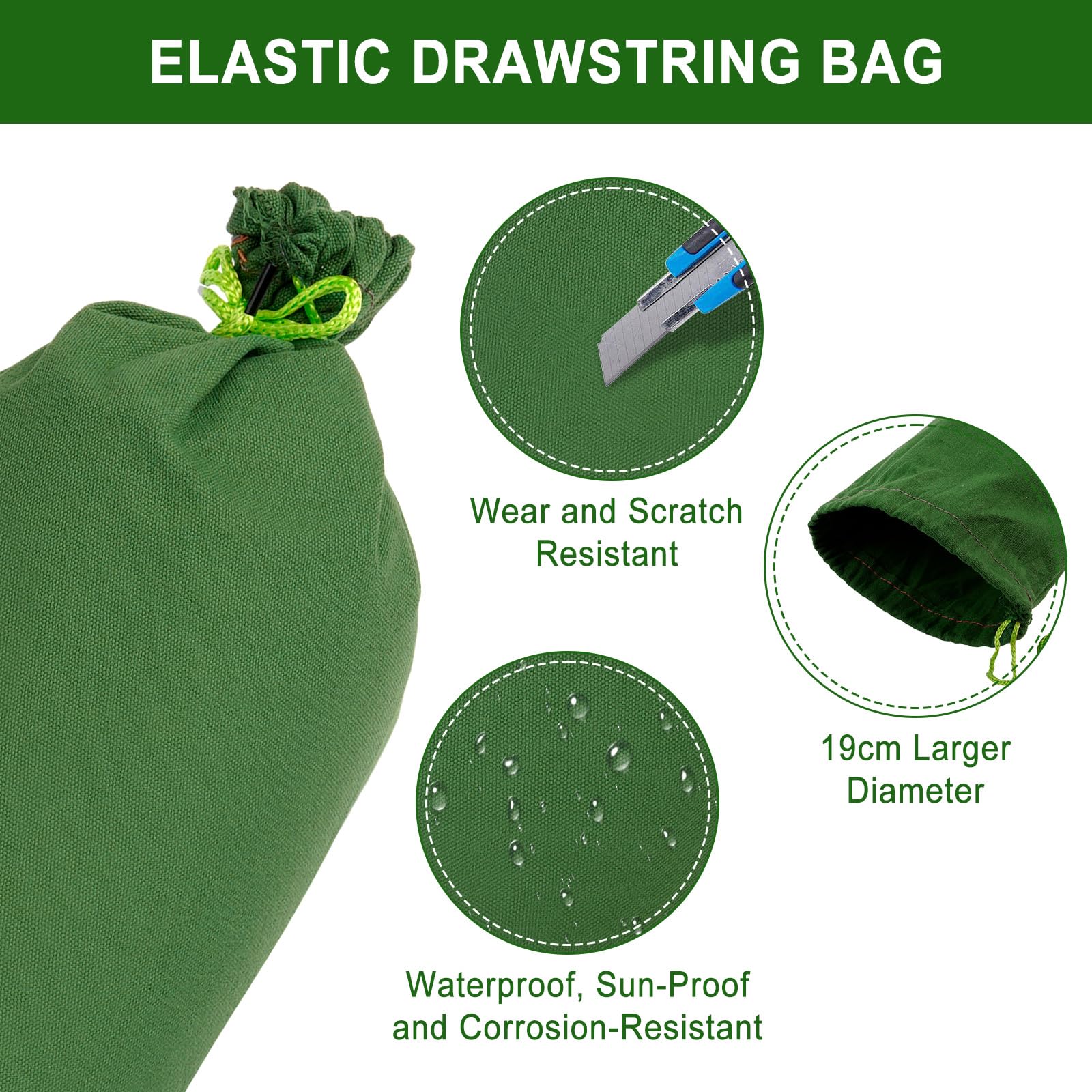 POFIBO Barrera Anti Inundaciones, 5 Sacos de Arena de Lona Gruesa Reutilizables, Apto para Garajes, Puertas, Sótanos, Ventanas, Anti Inundaciones (215 x 19 cm, Verde)