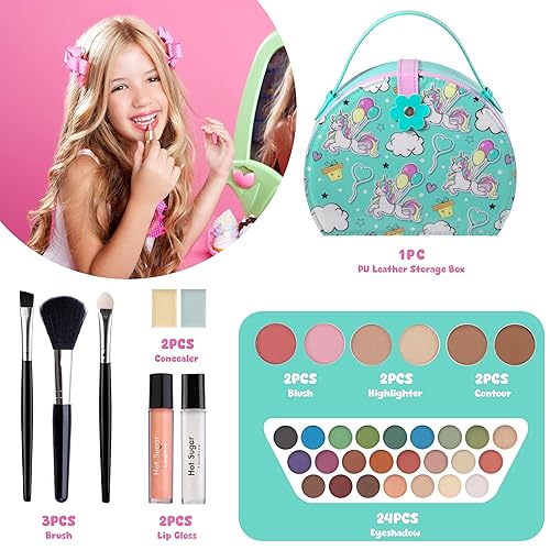 Miniatura 3 de Hot Sugar Kit de maquillaje para niños, kit de maquillaje para niñas de 4 a 6 años, 7 a 8 años, 10 a 12 años, regalo de unicornio para niñas de